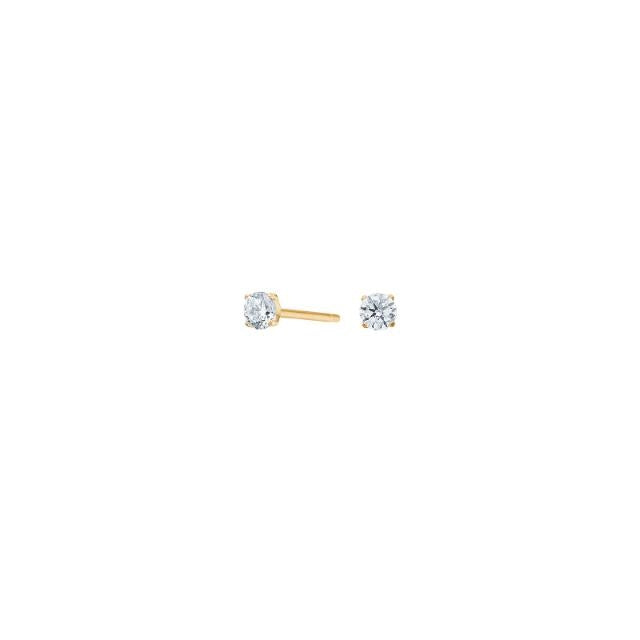 Nordahl Andersen ørestikker i forgyldt titanium med hvide zirkonia 3 mm